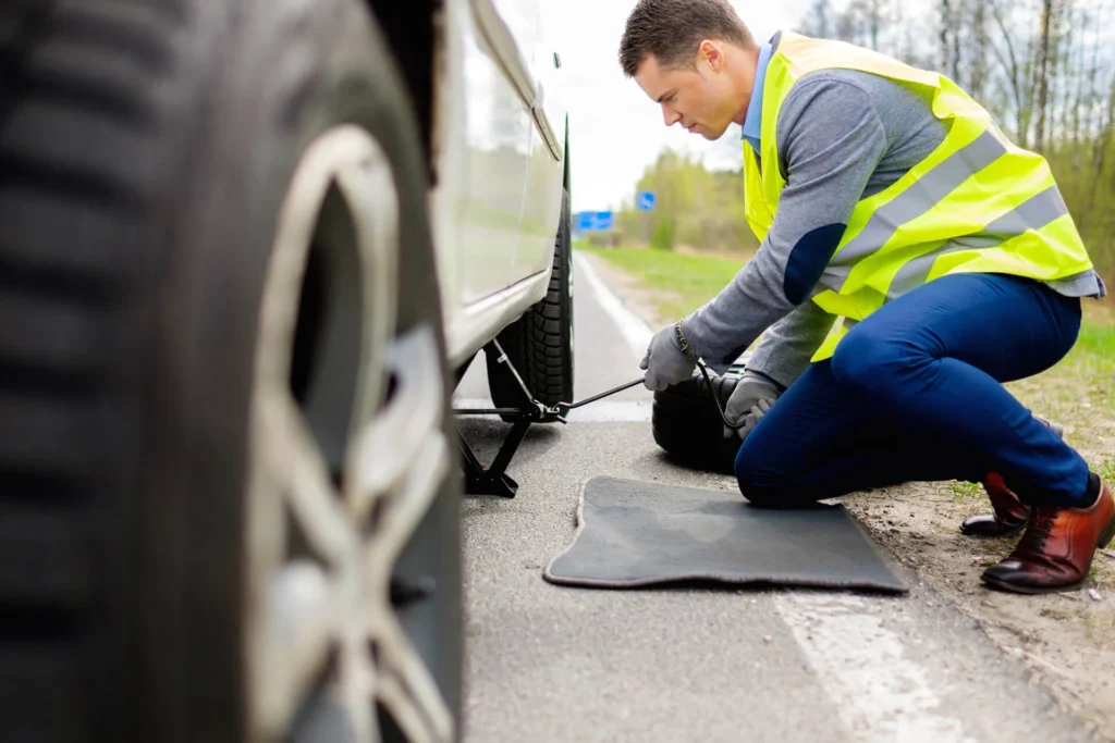 Tire Change Assistance in Addison
