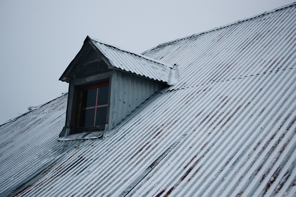 Damaged commercial roof